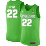 Men Gabe Brown Michigan State Spartans #22 Nike NCAA Green Authentic College Stitched Basketball Jersey VD50G23QQ
